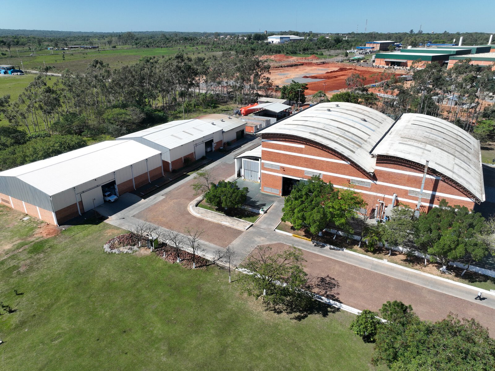 Vista aérea de las naves de producción de la planta
