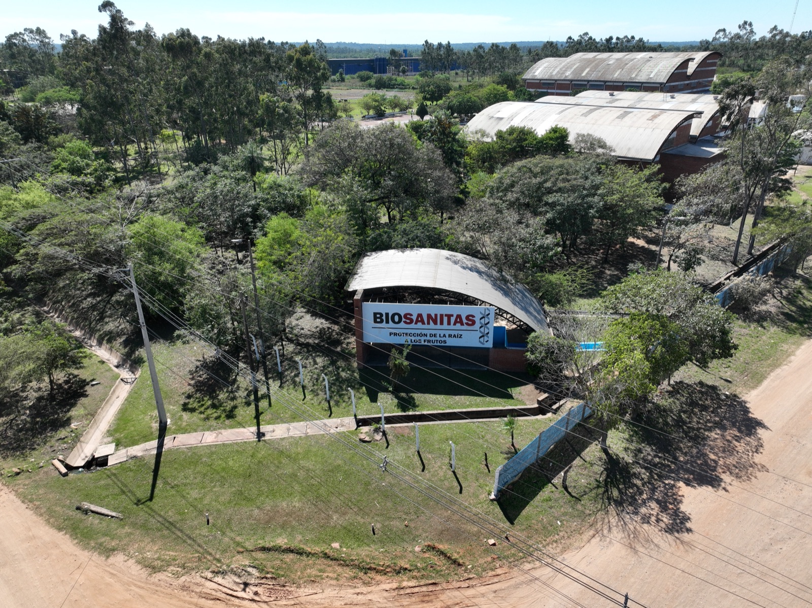 Vista aérea de la planta industrial de Biosanitas en Villeta
